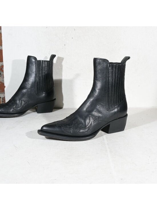 Golden Goose Shoes - Golden Goose Black Leather Western Chelsea Ankle Boots Italy Womens 39